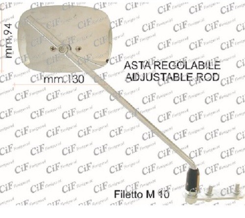 SPECCHIO DX/SX CROMATO VESPA T.T. FILETTO M.10 - Foto 1 di 1