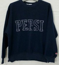VINTAGE PEPSI COLA NAVY BLUE SWEATSHIRT 1990's - NOTHING ELSE IS A PEPSI - MED