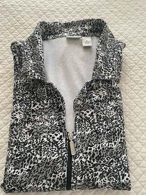 Kim Rogers Woman Black Animal Print Jacket 3X