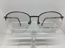 Vintage Perry Ellis PE 69 Eyeglasses Antique Burgundy Semi Rimless Designer
