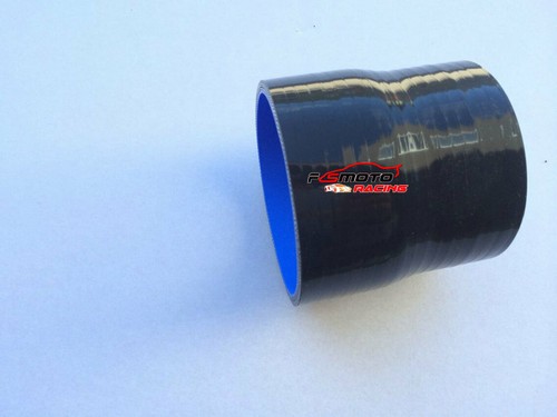 3" To 4" Straight Silicone Reducer Coupler For Turbo Hose - 76mm Long, 4.5mm Thick, Reinforced Black Tube (0.3-0.9Mpa Working Pressure)