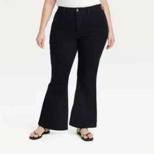 NWT Ava Viv Black High Rise Flare Jeans Size 26