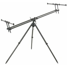 Angel Tripod für vier Ruten Karpfen Rod Pod mit Buzzerbar Dreibein Rutenständer 