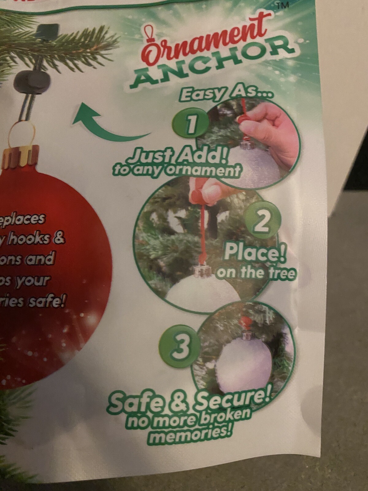 New ORNAMENT ANCHOR Hooks Hanging Christmas Decorations Holiday Green