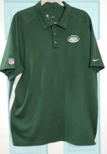 NY NFL Jets Short Sleeve Shirt Mens XL Nike Football Polo Pullover Dri Fit 