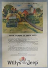 Willys Car Ad: War Time From Fighter To Farm Hand from 1945 Size: 11 x 15 inches