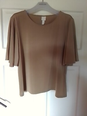 Shirt size M by H&M colour matt gold cap sleeve