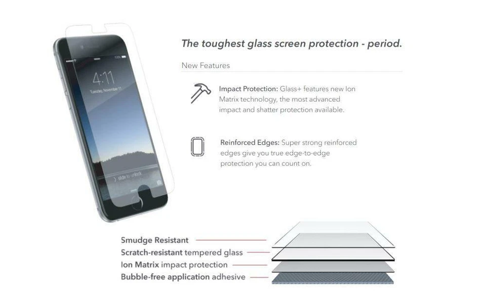ZAGG InvisibleShield Glass For iPhone SE 5S 5 5C Clear Screen Protector Guard - Image 3 of 3