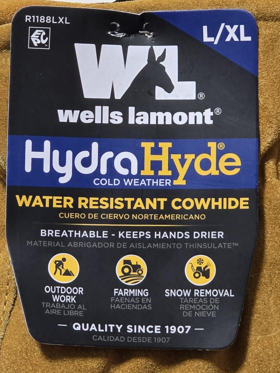 Wells Lamont HydraHyde Work Gloves L/XL Thinsulate Cold Weather