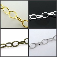 3ft Gold/silver/bronze oval Chain 8x6mm Link opened Findings Jewelry making