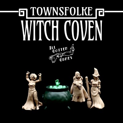 Townsfolke: Witch Covern TGM-7 D&D NCPs 3D printed