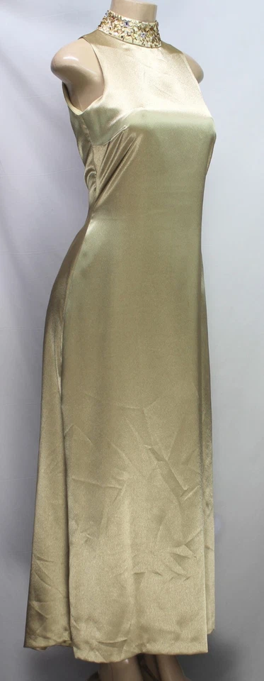 Vestido Maxi Halter Feminino Together Sem Mangas Dourado Tamanho 6 - Imagem 4 de 4