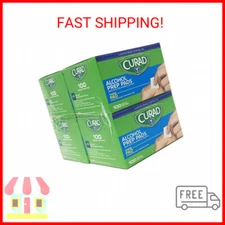CURAD Alcohol Prep Pads (Pack of 4 Boxes), Thick Alcohol Swabs (package may vary