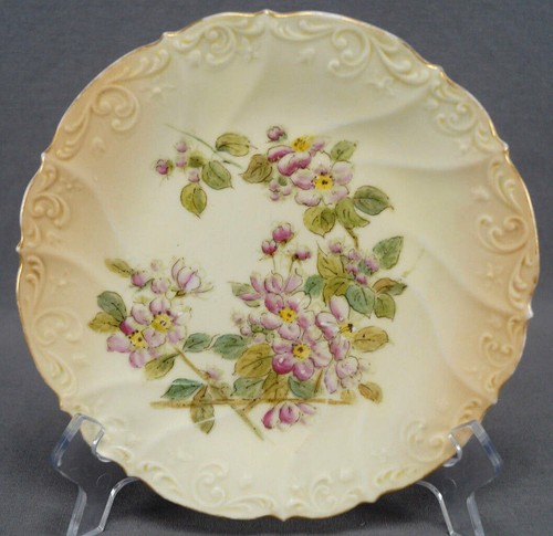 Straus Rudolstadt Pink Cherry Blossoms Blush Ivory & Gold 7 7/8 Inch Plate