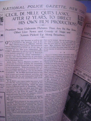 The National Police Gazette ..Jan. 31,1925..' Strangler ' Lewis,Cecil B. DeMille - Picture 4 of 9