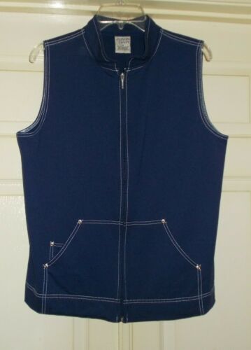 Women's Puffer VEST w/ Faux Fur Hood OR Floral OR Solid Blue Med or Large - Picture 3 of 22