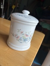 vintage Princess House Princess Heritage Floral Ribbon porcelain bath jar