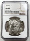1901-O $1 Morgan Dollar NGC MS65 90% Silver New Orleans US Coin - Luster! Toning
