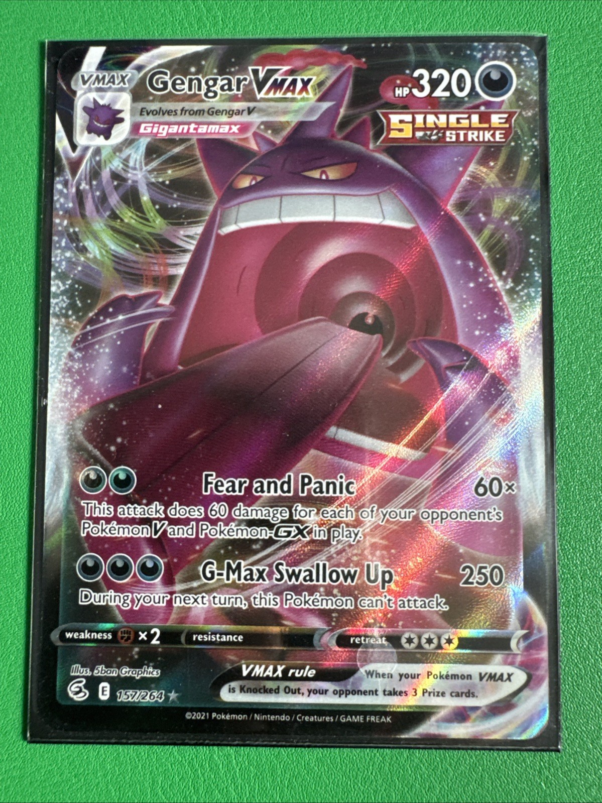 Gengar VMAX 157/264 - Fusion Strike Ultra Rare Holo - Pokemon TCG - NM/Mint