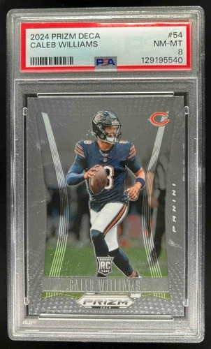 2024 Prizm Deca Caleb Williams RC Rookie #54 Bears PSA 8