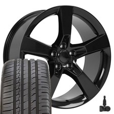 20 In Black 5443 Wheels 24545zr20 Tires Fits Camaro - Ss Style 20x9 Rims