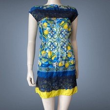 Dolce Gabbana Majolica lemons Floral printed silk Dress Size XS