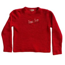 Vintage Texas Tech Red Raiders Oarsman Fashions Chenille Sweater Red M