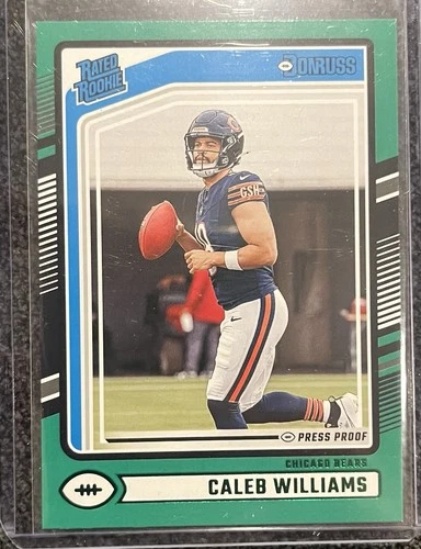 2024 Panini Donruss Caleb Williams Green Press Proof Rookie