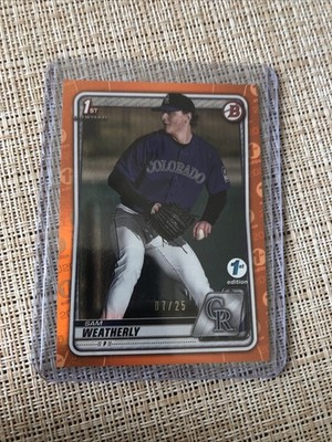 This Is A Bowman 1st Of Sam Weatherly Orange Foil 7-25 
