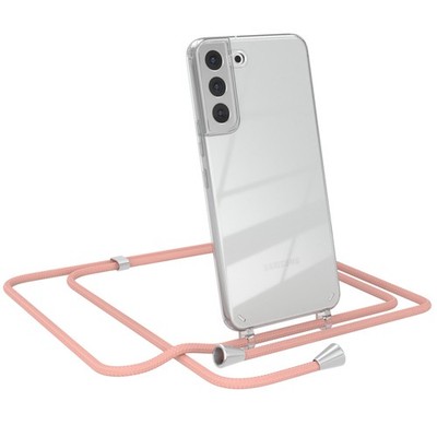 EAZY CASE für Samsung Galaxy S22 Plus 5G Hülle mit Band Handykette Silikon Rosa