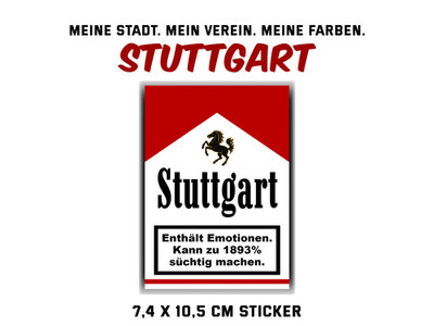 Stuttgart 1893% süchtig Sticker Aufkleber - für Fans & Supporter - Fußball