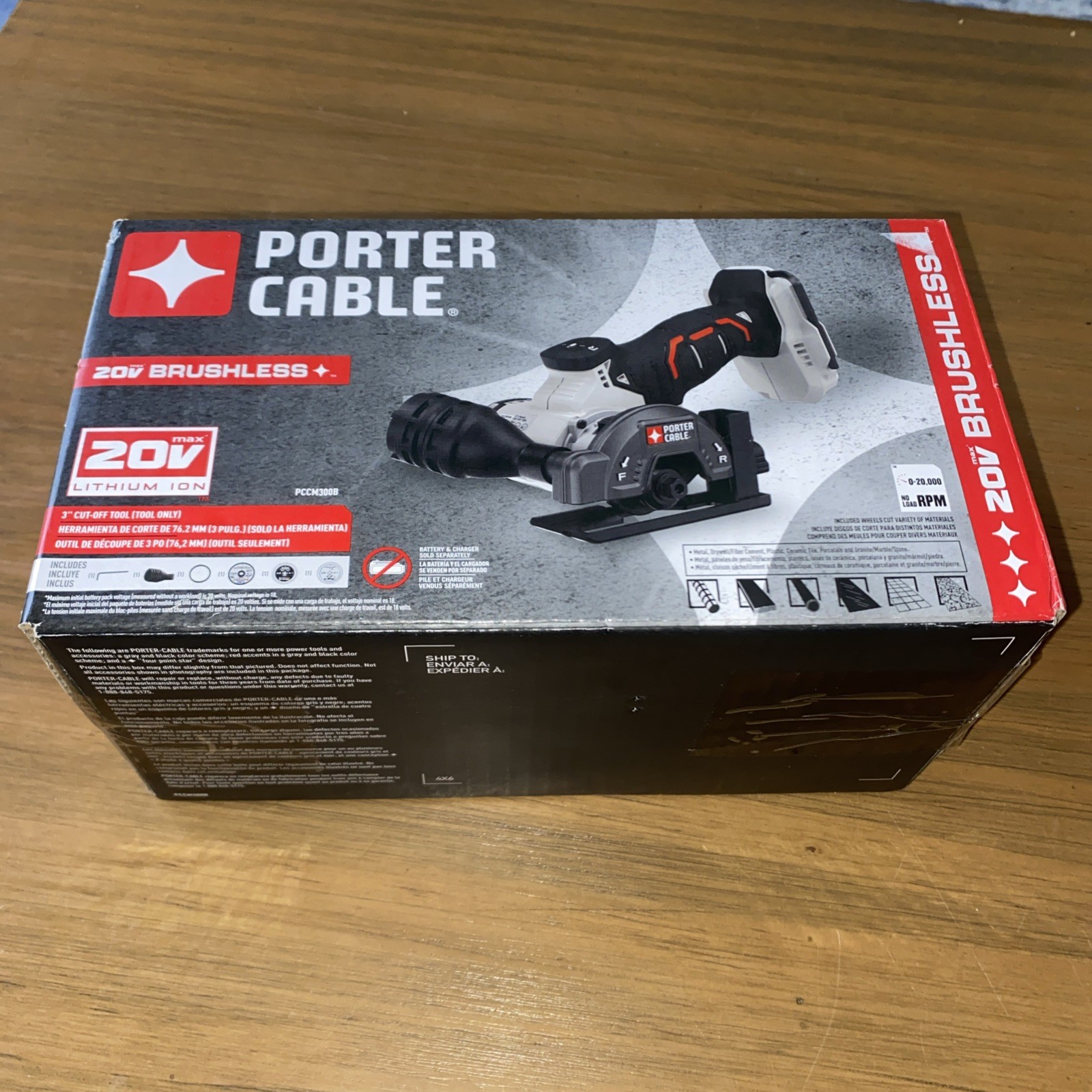 New in Box PORTER-CABLE 3&rdquo; Dia 20V Brushless Cut-Off Tool 