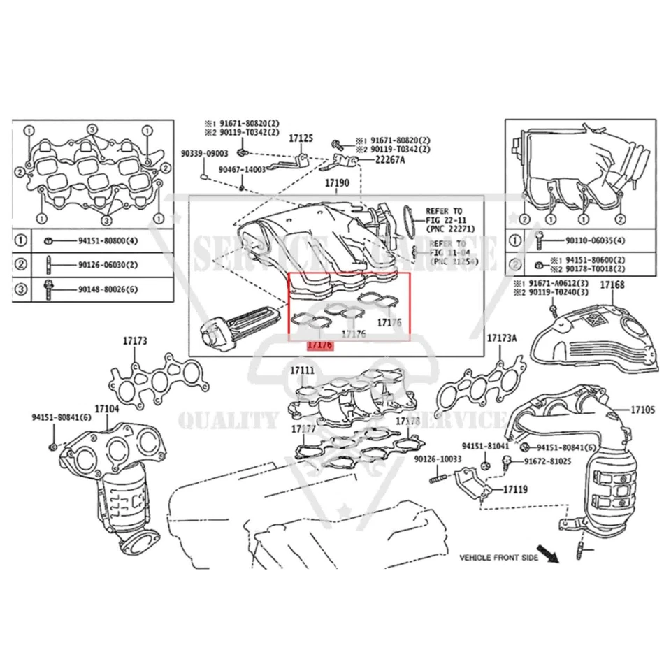 3X Intake Manifold Plenum Gasket For Toyota LEXUS ES350 2007 08-2017 17176-0P021 - Image 4 of 4