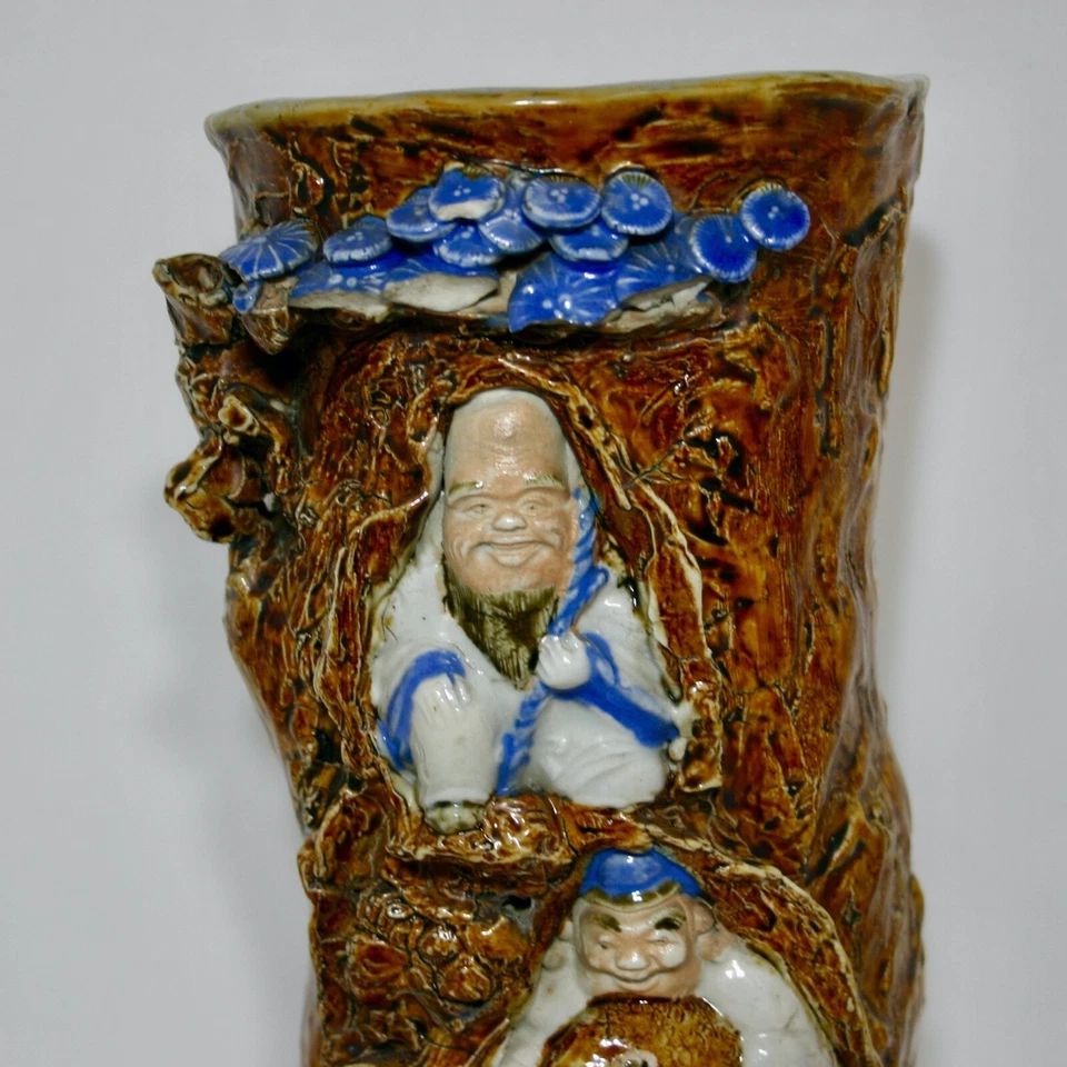 Edo period Hirado ware Relief carving of Daikoku and Ebisu rare - Image 3 of 4