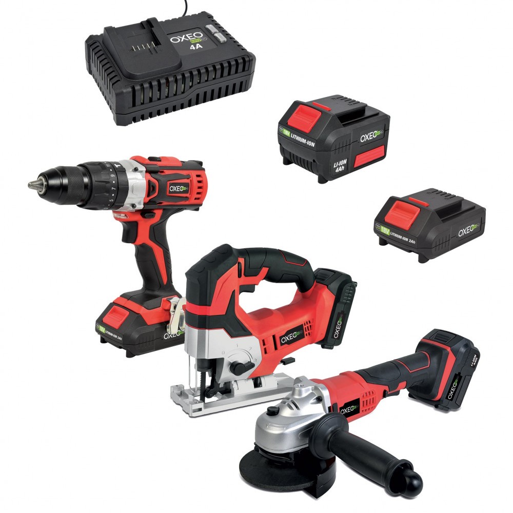 Perceuse meuleuse et scie sauteuse 18V l'ensemble essentiel Easy Full pour vos travaux