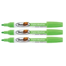 Thornton's Art Supply Oil-Based Paint Markers, Medium Point, Lime Ink, Set of 3