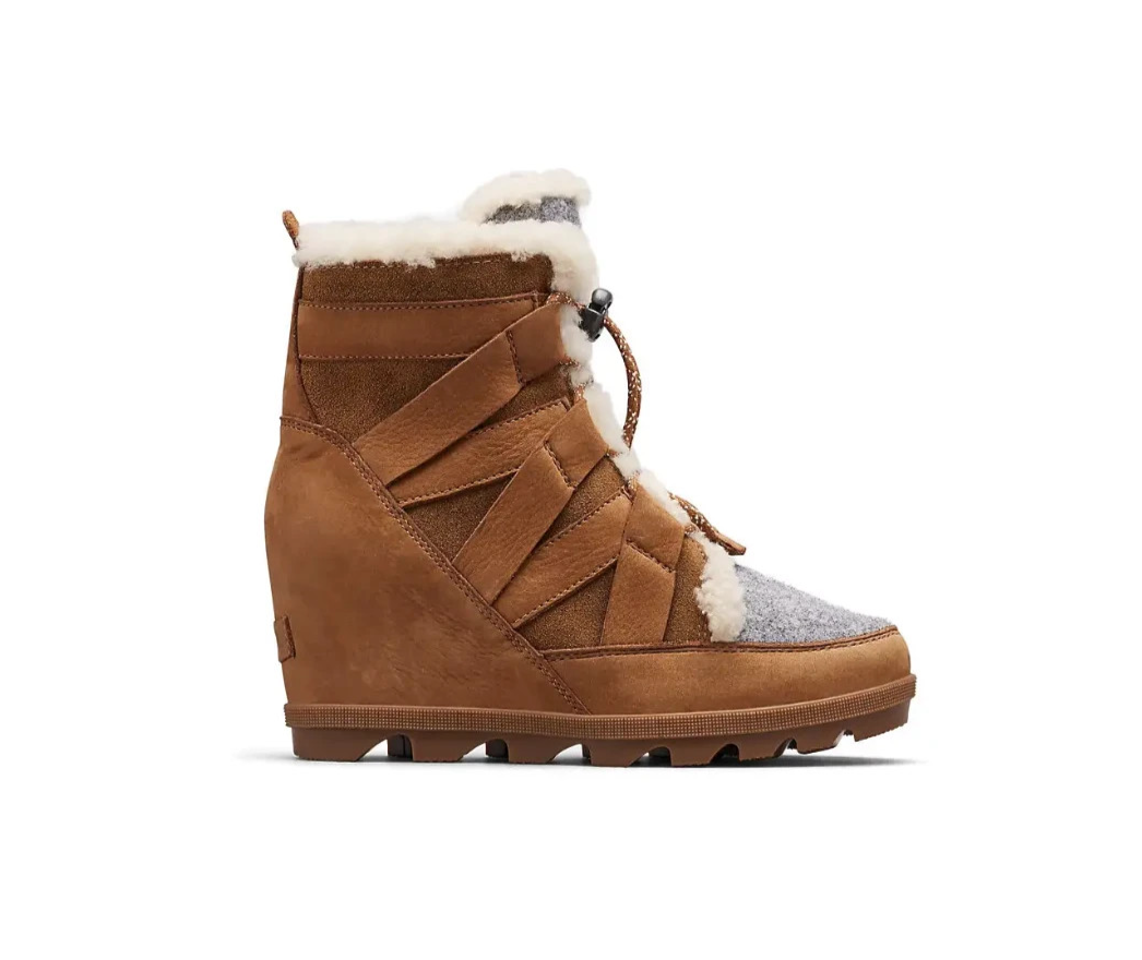 $280 Sorel Joan Of Arctic Wedge II Cozy Winter Snow Boot Camel BROWN 9.5 (MG23)