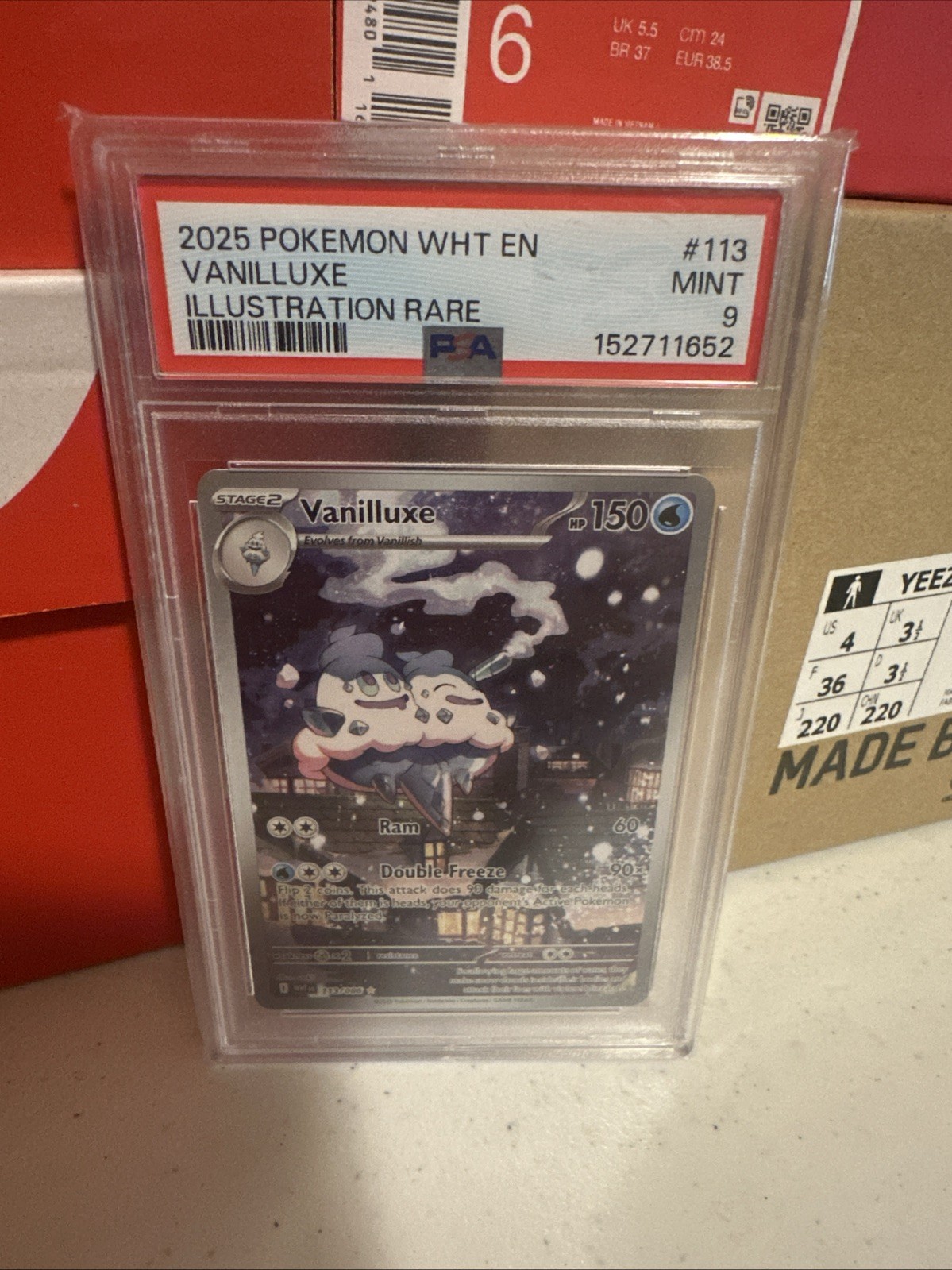 2025 POKEMON WHT EN-WHITE FLARE ILLUSTRATION RARE #113 VANILLUXE PSA 9