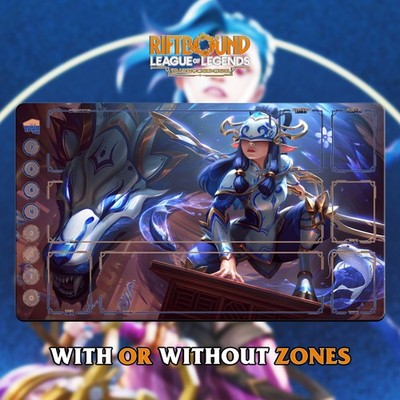 RIFTBOUND LOL TCG Spielmatte 24x14'' (60*35cm) | Kindred Porcerlain - genähte Kanten