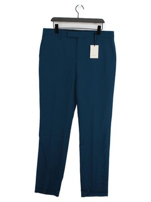 Paul Smith Herren Hose W 36 in Blau 100% Wolle Straight Chino Neu Mit Etikett