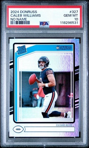 2024 Donruss Rated Rookie No Name #327 Caleb Williams RC Bears PSA 10 Pop 3 💎