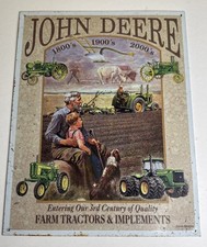 Vintage John Deere 3rd Century of Quality Metal Sign - 1990s