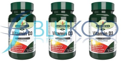 Natures Aid Vitamin D3 5000iu - 60 Tabletten (3er Pack)