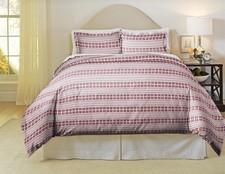 180 Gsm Cotton Flannel Duvet Set Full/queen Isle Flake Red