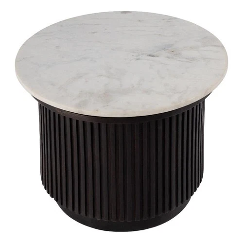 Butler Specialty Company Georgia 22"W Round Marble side Table- Brown and White - Picture 1 of 5