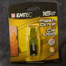 EMTEC400 16 GB USB Flash Drive Transparent-EKMMDIGGC40-Free Shipping