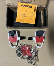 Pedali Bicicletta Corsa Miche  MT4 Bianchi Rosso nuovi SENZA TACCHETTE