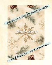 Gold Snowflakes Metal Sign Neutral Winter Pattern