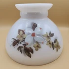 Milk Glass Hurricane Lamp Light Shade Dogwood Floral 8" Gone With the Wind Vtg