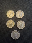 5 Beautiful AU + 1939 Silver Mercury Dimes
